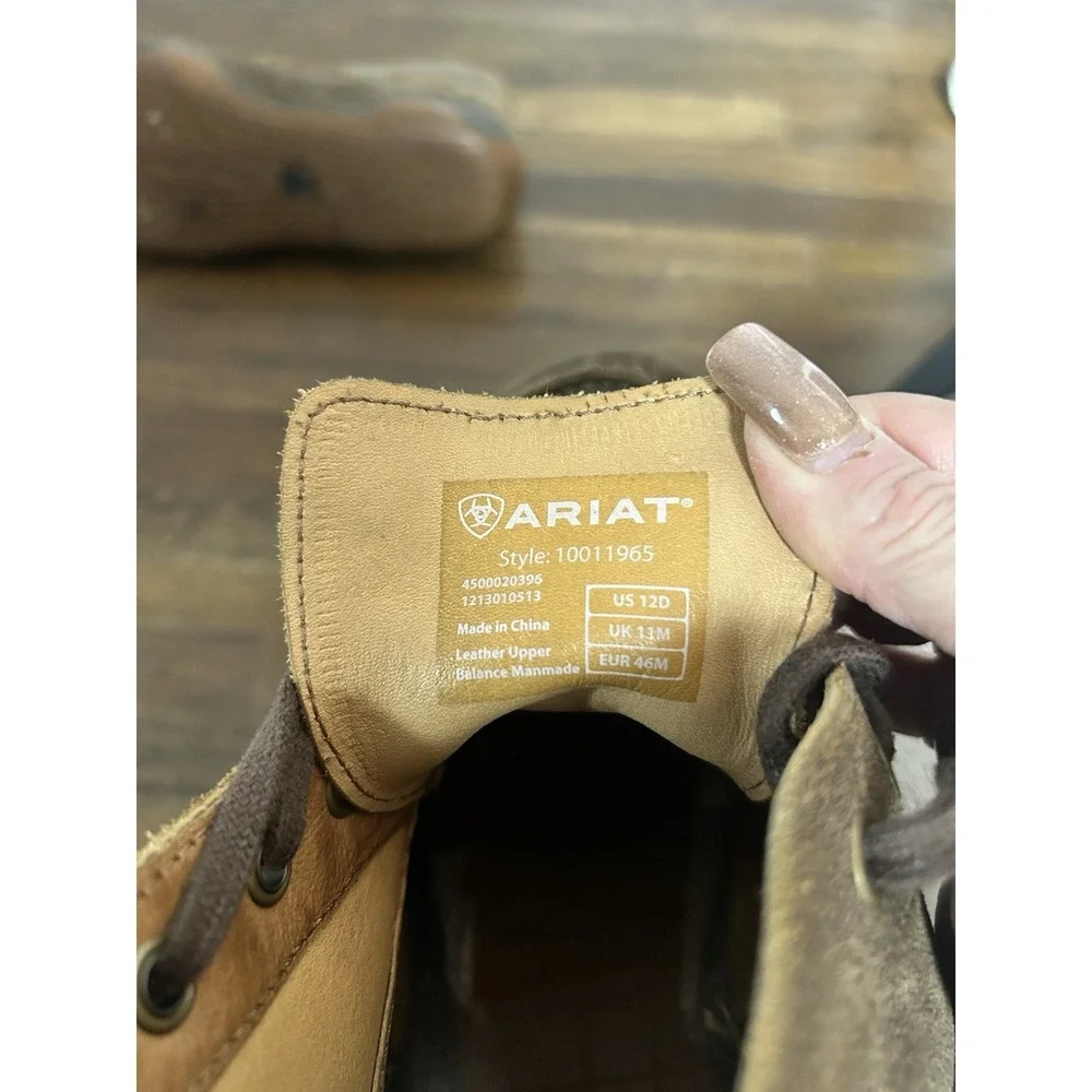 Men's Ariat Holbrook Lace Up Chucka Boot In Brown Leather Size 12D Timeless‎